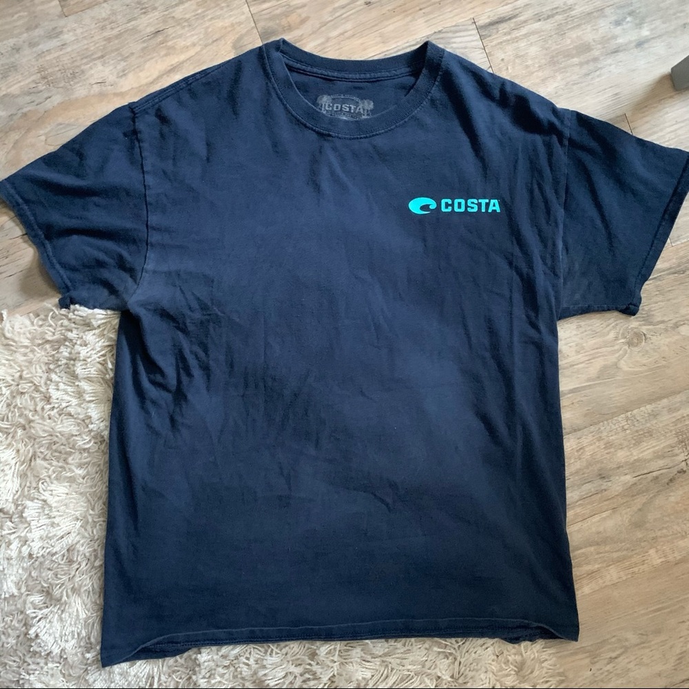 Navy Blue Costa Tee with Graphic Back